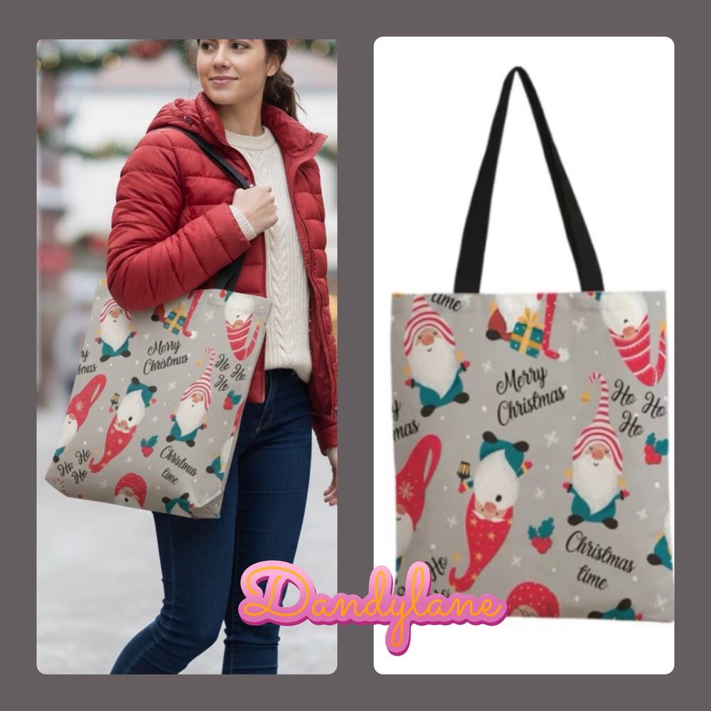 Gnome Christmas Canvas Tote Bag